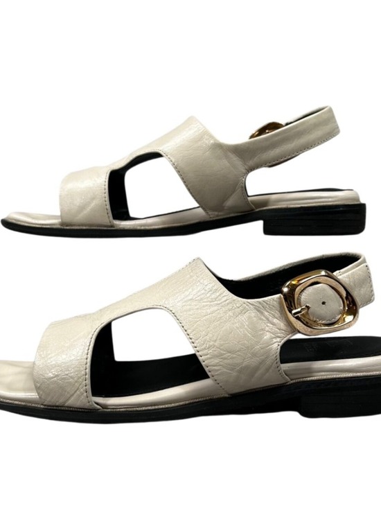 Formel Camele Shoes - Formel Camele Cream Leather Open Toe Ankle Strap Sandals Size 5.5
